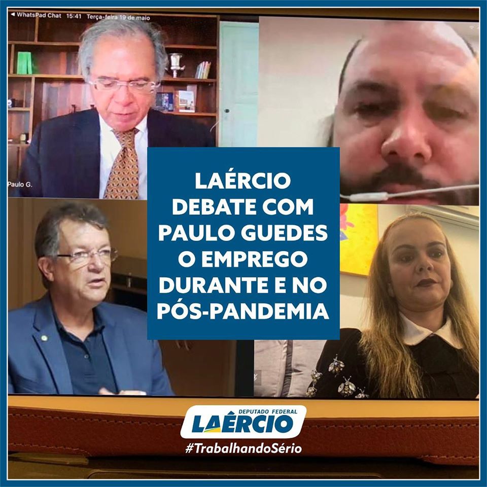Laércio debate com Paulo Guedes o emprego durante e no pós-pandemia