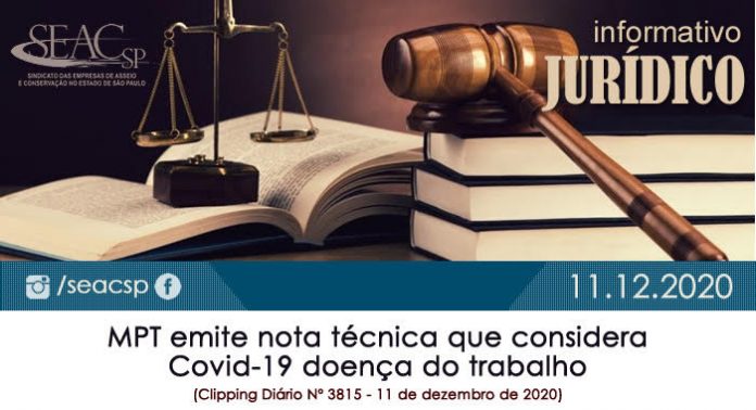 MPT emite nota técnica que considera Covid-19 doença do trabalho