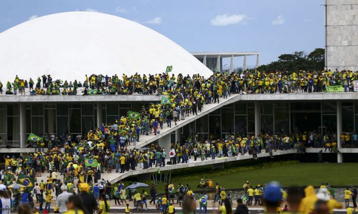 Manifestantes invadem Congresso, STF e Palácio do Planalto. - Marcelo Camargo/Agência Brasil