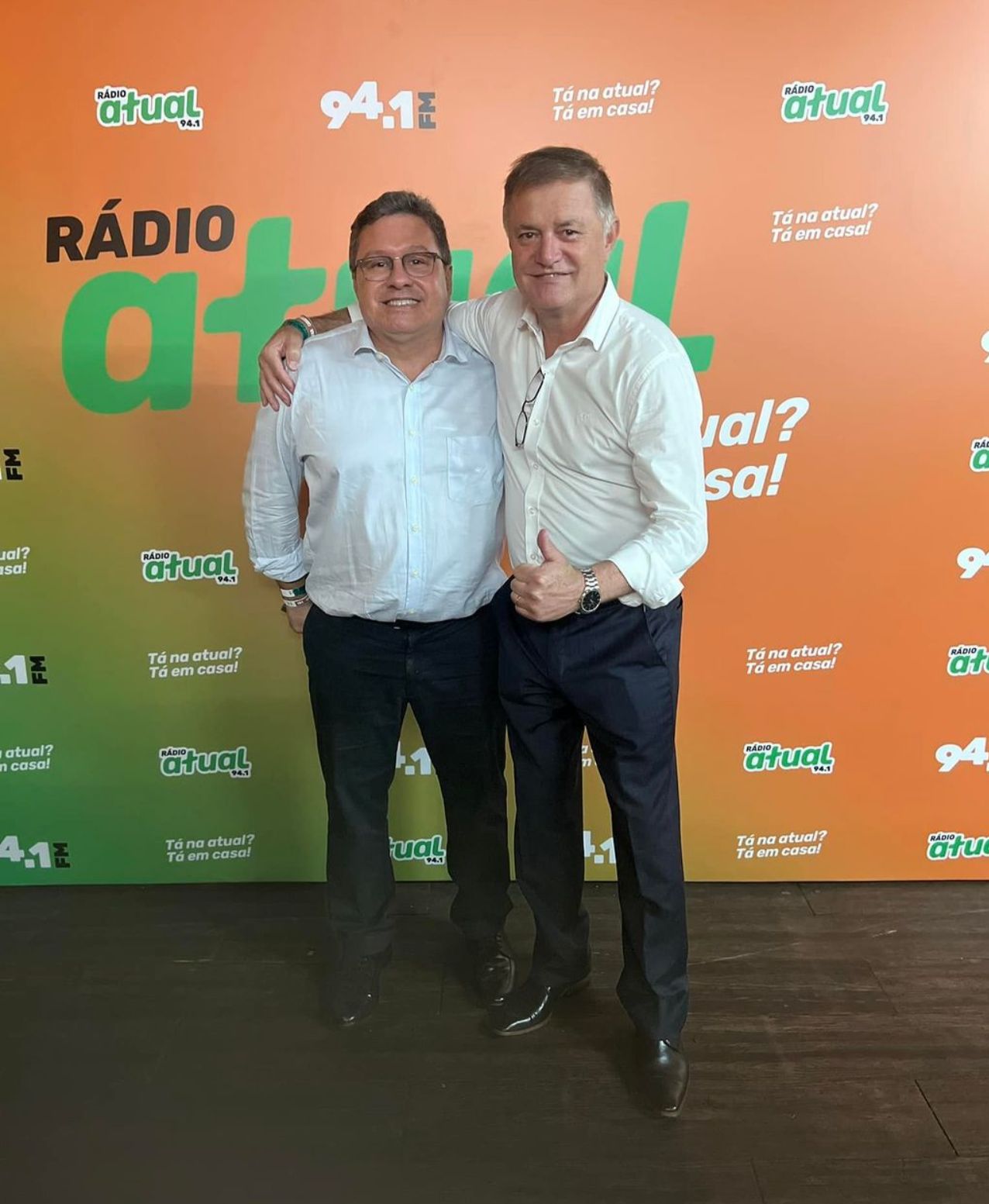 João Diniz e Autair Iuga do SEMEESP a convite da Deputada Renata Abreu na Reinauguração da Radio Atual no Centro de Tradições Nordestinas