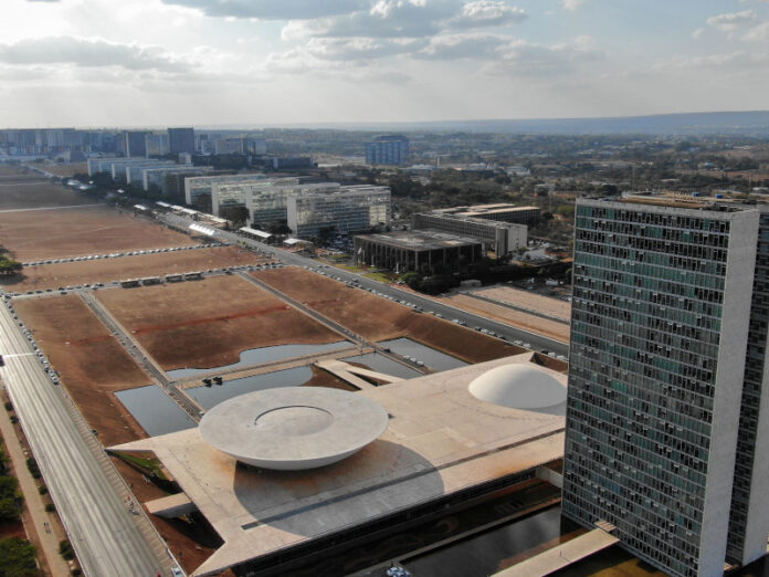 Vista aérea do Congresso Nacional em Brasília