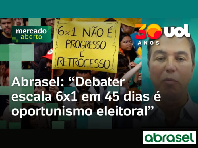 Abrasel: 'Debater fim da escala 6x1 em 45 dias é oportunismo eleitoral'