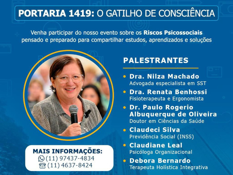 Evento debate impactos da Portaria 1.419 e reúne especialistas para discutir maturidade organizacional em SST