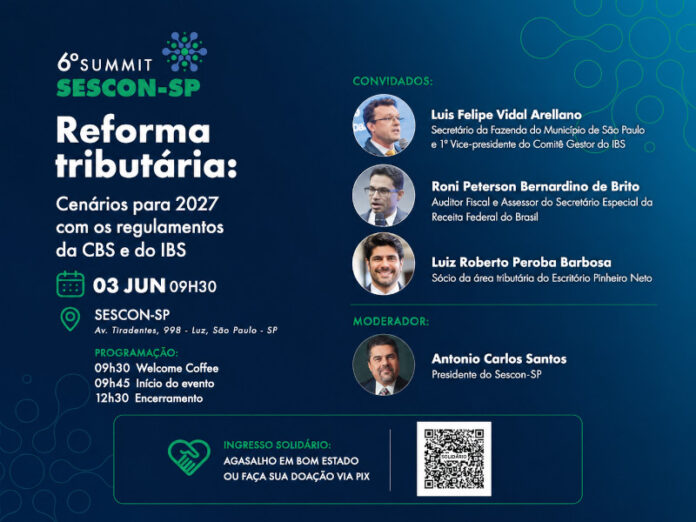 Summit do Sescon-SP debate regulamentação da reforma tributária no dia 3 de junho