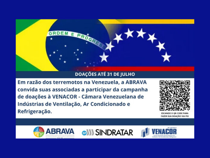 Campanha Solidária Venezuela - ABRAVA, Sindratar SP e VENACOR juntas